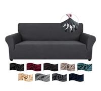 CYCMACO Housse De Canape 3 Places Avec Accoudoirs, Jacquard Housse Canape Extensible, Universelle Sofa Cover Antidérapante, Couvre Canapé Pour Chiens Et Chats Animaux, Lavable, Gris Foncé