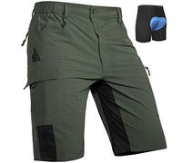 Cycorld Shorts de Cyclisme Homme, Séchage Rapide Elastische Loose Fit Short de Sport pour Homme avec Rembourrage 4D pour vélo et vélo d'extérieur(Vert armée,M)