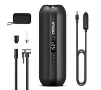 CYCPLUS 2600mAh*3 Pompe à air 150PSI Compresseur électrique Mini Pompe à vélo avec lumière LED, Batterie Li-ion rechargeable DC/AC 12V pour vélos, motos et voitures.