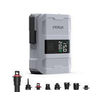 CYCPLUS Pompe Sup électrique, Pompe Sup 20 PSI, Batterie 96,2Wh | 4 min à 12 PSI, 1,65 kg légère, Batterie 96,2Wh, Gonflage double étage, 7 embouts, Sac de rangement,pour SUP, kayaks, bateaux