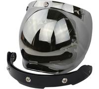 CYCYLEGEAR Bubble Shield Lentilles de casque pour demi-casque de vol rétro Tri-Buckle Lens avec cadre noir - K10