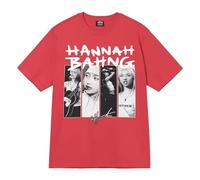 Cydical T-Shirt pour Femmes Et Hommes Imprimé Collection Dérivée De L'album B-ahng De La Chanteuse Ha-nnah Décontracté en Coton Coupe À Manches Courtes Col Rond Look Rétro Haut Unisexe-Red||XX_l