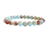 CYDXD Bracelet de Perles en Pierre Naturelle pour Femme,8mm,Pierre D'Aigue-Marine Naturelle,Élastique,Perles D'Agate, de Remise de Diplôme,D'Anniversaire ou D'Amitié.