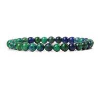 CYDXD Bracelet en Azurite Malachite Naturelle de 6mm pour Homme et Femme,Bracelet Élastique Fait Main en Perles,Cadeau D'Anniversaire Ou de Yoga,Vert-Bleu