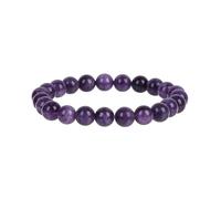 CYDXD Bracelet en Perles D'Agate Améthyste Naturelle de 8mm,Fait Main,Élastique,Réglable,Violet,pour Femmes,Cadeaux D'Amitié.