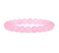 CYDXD Bracelet en Perles de Pierre Naturelle de 8mm pour Homme et Femme,Fait Main,Élastique et Réglable,Idéal pour Les Adolescents,Les Diplômés,Les enseignants Ou Les Amis,Rose,8mm