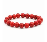 CYDXD Bracelet en Perles Naturelles,Élastique et Réglable,8mm,en Agate,Pierres Précieuses Naturelles,pour Homme et Femme,Accessoires de Festival, D'Anniversaire,Rouge