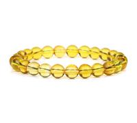 CYDXD Bracelet en Pierre Naturelle,8mm,Citrine,Cristal Naturel,Perles Extensibles,Fait Main,pour Hommes et Femmes, D'Anniversaire et de Yoga.