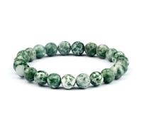 CYDXD Bracelet en Pierre Naturelle de 8mm,Perles de Jade Vert Naturel,Corde Élastique Réglable,Bracelets de Perles,Cadeaux D'Amitié pour Hommes et Femmes,Accessoire 8mm