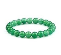 CYDXD Bracelet en Pierre Naturelle de 8mm,Perles Rondes en Agate Verte Naturelle,Extensible et Réglable,Cadeau D'Amitié pour Hommes et Femmes,Accessoire de 8mm