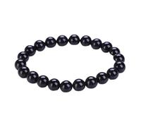 CYDXD Bracelet en Pierre Naturelle de 8mm pour Homme et Femme,Perles D'Obsidienne Noire,Élastique et Réglable,Idéal pour Un Père,Un Petit Ami ou Un Frère.