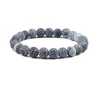 CYDXD Bracelet en Pierre Naturelle,Perles D'Agate Patinée de 8mm,Élastique,Extensible et Réglable,pour Hommes et Femmes,Cadeaux Faits Main de 8mm