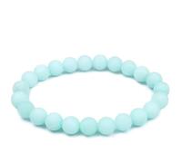 CYDXD Bracelet en Pierre Naturelle,Perles Rondes de Rivière Bleues de 8mm,Bracelets Élastiques Faits à La Main pour Femmes, de Noël,D'Anniversaire et de Yoga.