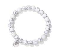 CYDXD Bracelet en Pierre Naturelle pour Couple,Extensible et Réglable,Perles de 8mm Avec Breloque en Forme de Cœur,pour Votre Amoureux,Épouse,Petite Amie,Anniversaire,Synthétique,8mm