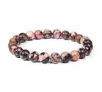 CYDXD Bracelet en Pierre Naturelle pour Femme,Perles de Rhodonite de 8mm,Élastique,Extensible,Réglable,Tressé,pour Homme et Femme,Cadeaux Faits Main,8mm