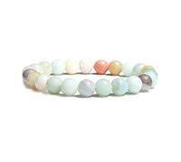 CYDXD Bracelet en Pierre Naturelle pour Femmes et Filles,Aigue-Marine et Amazonite,8mm,Fait à La Main,Perles Élastiques, D'Amitié pour Adolescentes.