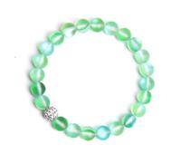 CYDXD Bracelet en Pierre Naturelle pour Femmes et Filles,Perles de Pierres Précieuses Naturelles de 8mm,Élastique et Réglable,pour Adolescentes, D'Amitié,Vert