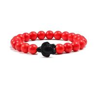 CYDXD Bracelet en Pierre Naturelle pour Homme et Femme,8mm,Breloque Tortue de Mer et Pierres Précieuses Naturelles,Élastique,Perles,pour Anniversaire,Yoga,Amitié,Rouge,8mm