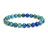 CYDXD Bracelet en Pierre Naturelle pour Homme et Femme,8mm,Perles Élastiques en Azurite et Malachite,pour Anniversaire,Yoga,Amitié, Faits Main.