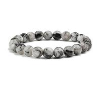 CYDXD Bracelet en Pierre Naturelle pour Homme et Femme,Perles de Quartz Tourmaline de 8mm,Élastique,pour Anniversaire,Yoga,Amitié,Cadeaux Faits Main.