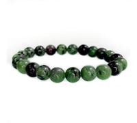 CYDXD Bracelet en Pierre Naturelle pour Homme et Femme,Perles en Rubis Zoïsite Naturel de 8mm,Bracelets Extensibles en Perles, D'Amitié pour Femmes,Anniversaire,Yoga,8mm