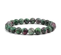 CYDXD Bracelet en Pierres Naturelles,Perles D'Agate Verte et Rouge de 8mm,Pierres Précieuses Naturelles,Élastiques et Réglables,pour Hommes et Femmes, Faits Main,8mm