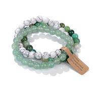 CYDXD Bracelet Extensible en Pierre Naturelle,3 Pièces de 8mm,Pierres Précieuses Naturelles,Œil de Tigre,Chakra,Cristal, D'Amitié pour Femmes,Anniversaire,Yoga,8mm