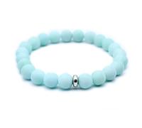 CYDXD Bracelets en Pierre Naturelle de Rivière Bleue de 8mm,Bracelet Élastique en Pierre Précieuse Naturelle pour Femmes et Adolescentes, D'Anniversaire et de Yoga.
