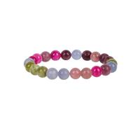 CYDXD Bracelets en Pierres Naturelles,Perles de Tourmaline Rose,Verte,Bleue et Violette,Extensibles,Cadeaux D'Amitié pour Hommes et Femmes,Anniversaire,Yoga,8mm