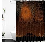 CYDXD Rideau de Douche Feux d'artifice pour Une Ambiance Romantique et Féérique. Décoration de Salle de Bain avec Crochets en Plastique,Durable et Lavable en Machine. Dimensions 240X200 (1 Panneaux).