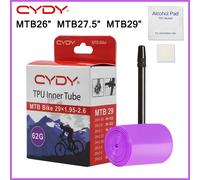 CYDY vtt vélo TPU chambre à air 26/27.5/29x1.95 2.0 2.1 2.25 2.35 2.4 2.5 2.6 pneu FV 45mmCamera vélo pneu pièces de cyclisme penu622 26x1.95-2.6 8pcs