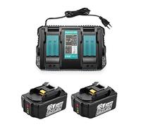 CYDZ® Remplacer 2 pièces Batterie BL1850B avec Chargeur Double Port DC18RD 196933-6 pour Makita Batterie avec Chargeur 4A BL1850 18V 5000mah pour makita Sound Devices DMR107 DMR108 DMR200 DMR201