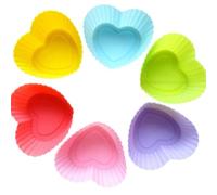 CYDZSRA 6 pièces moule à gâteau cuisine Biscuit façonnage dispositif Silicone en forme de coeur gâteaux outils de décoration ustensiles cuisson raccord forme moule