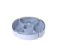 CYDZSRA Assiette de fruits Plat à bonbons Plateau à collations Grille ronde Boîte de conservation des aliments Plateau service Assiettes séchées pratiques lavables, Bleu