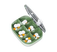 CYDZSRA Boîte à pilules Contenants de voyage Conception de compartiments pour étuis à médicaments avec couvercle transparent, vert six cellules