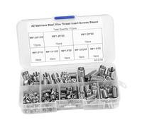 CYDZSRA Boîte de rangement en acier inoxydable pour manchons de réparation filetage à vis, comprenant un assortiment tailles variées pour la maison et l'automobile.