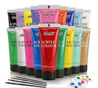 CYDZSRA Coffret de peinture acrylique peinte à la main, 18 couleurs, avec | et palette.