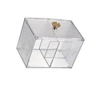 CYDZSRA Conteneur Porte-Boules de Coton et Coton-Tige avec Couvercle, Organisateur Pratique et Durable, 2 Grille, 13.5x8.8x9.8cm