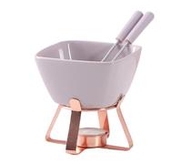 CYDZSRA Coupe à fondue unique pour fondue au fromage avec 2 fourchettes. Céramique résistante, idéale pour partager un dessert lors d'une fête. Coffret à en céramique, base pour et, violet + or rose