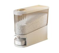 CYDZSRA Distributeur Automatique de Riz Amovible, boîte de Rangement étanche pour aux Insectes pour céréales sèches et fraîches, conteneur de céréales, Blanc