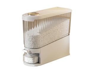 CYDZSRA Distributeur Automatique de Riz Amovible, boîte de Rangement étanche pour aux Insectes pour céréales sèches et fraîches, conteneur de céréales, Blanc