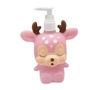 CYDZSRA Distributeur de savon amusant, flacon pompe vide et rechargeable, pour la salle de bain des enfants, motif cerf brun, cadeau idéal pour la salle bain des, Cerf rose