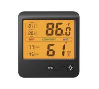 CYDZSRA Écran LCD Haute définition, thermomètre et hygromètre de précision pour l'intérieur, Le Froid, Le Chaud, Sec et l'humide, Tout en Un Coup d'œil, ABS