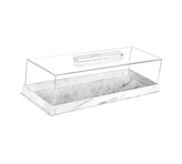 CYDZSRA Élégant récipient rectangulaire transparent pour la conservation des aliments, grande capacité, idéal pour les gâteaux roulés, le pain et autres préparations. Fabriqué en acrylique, il est