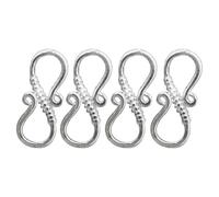 CYDZSRA Fermoirs pour bijoux, fermoirs à œillet résistants, connecteurs en forme d'hameçon, fermoir en S argent sterling, kit de création de bijoux