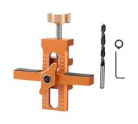 CYDZSRA Gabarits de forage à chevilles faciles à croiser pour les projets de menuiserie bricolage, ensemble complet d'outils en acier au carbone pour la menuiserie du bois , deux