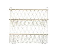 CYDZSRA Hamac suspendu en macramé pour peluches - Solution écologique et élégante - Filet de rangement tissé à la main, beige, 80 x 75 cm