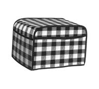 CYDZSRA Housse de lavable et polyvalente pour machine à pain 4 tranches, isolée, à carreaux noirs et blancs, de cuisine haut gamme, imperméable.