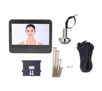 CYDZSRA Interphone vidéo sans Fil Intelligent pour système de sécurité Domestique, capacité de la Batterie 5000Ah, portier électronique avec caméra Wi-FI, Noir