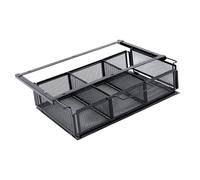 CYDZSRA Panier coulissant suspendu, rangement invisible sous tiroir de bureau, grande capacité, solutions adaptables pour bureau à domicile, étagère de rangement métallique sous table, grande capacité